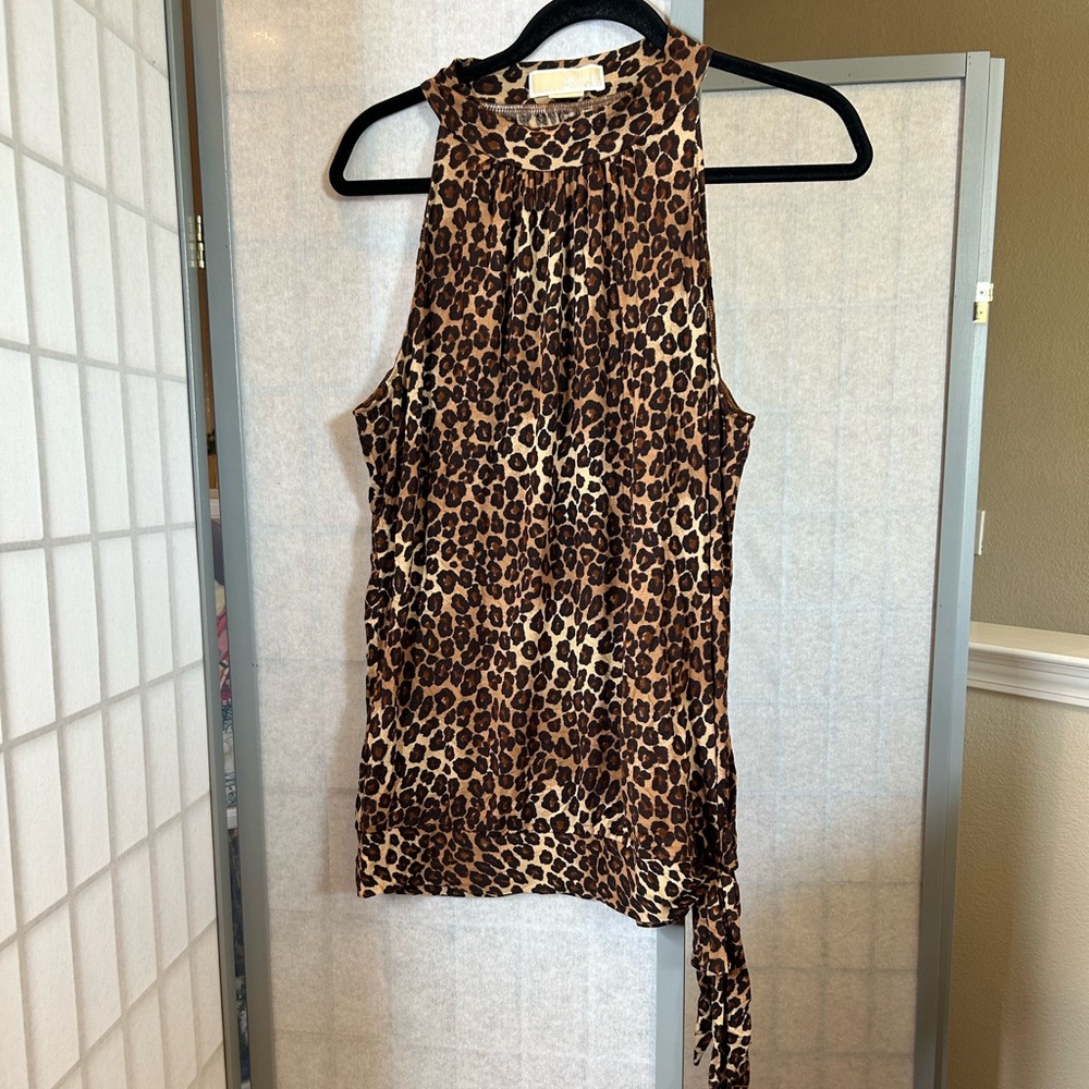 Michael Kors animal print halter sleeveless top